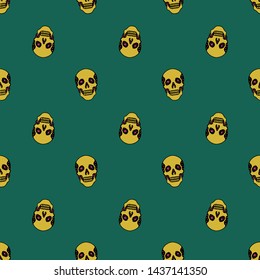 Color skull and space on seamless pattern