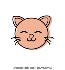 color sleeping cat head cute animal