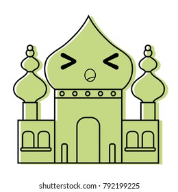 color sleeping taj mahal kawaii cartoon