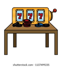 color slot machine casino game with bets