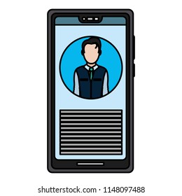 color smartphone with journalist media news information