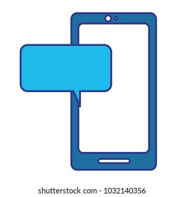 color smartphone technology with chat bubble message