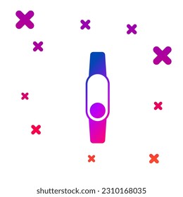 Color Smartwatch icon isolated on white background. Fitness App concept. Gradient random dynamic shapes. Vector