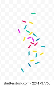 Color Smear Abstract Vector Transparent Background. Effect Shavings Banner. Festive Confetti Design. Falling Brush Celebration Wallpaper.