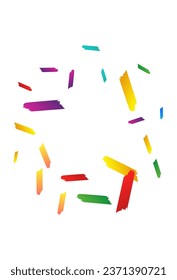 Color Smear Carnaval Vector White Background. Festive Shavings Design. Fun Confetti Pattern. Rainbow Brush Abstract Wallpaper.