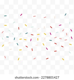 Color Smear Fun Vector Transparent Background. Decoration Confetti Background. Abstract Brush Illustration. Rainbow Shavings Top Design.