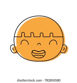 color smile avatar boy head with hair