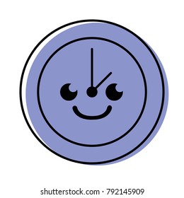 color smile circle clock kawaii cartoon