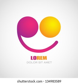 Color smile logo. Creative concept. Corporate icon.