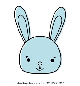 color smile rabbit head wild animal