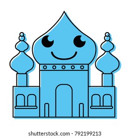 color smile taj mahal kawaii cartoon
