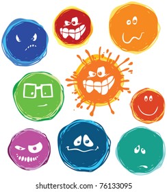 color smiles vector set