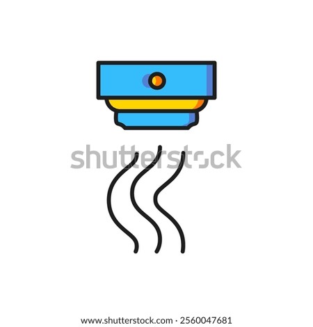 Color Smoke alarm system icon isolated on white background. Smoke detector. Flat filled outline style with shadow. Vector