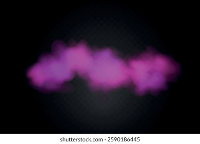 Color smoke effect background. Realistic decorative fog in the air, vapor, creeping smoke puff. Layout of cloudy smog. Transparency vector illustration.