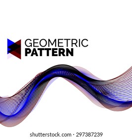Color smoke wave isolated on white. Abstract background or design element for your message presentation, business card