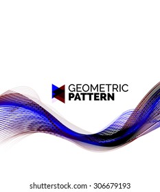 Color smoke wave on white - design element. Business card, presentation or abstract background with your message