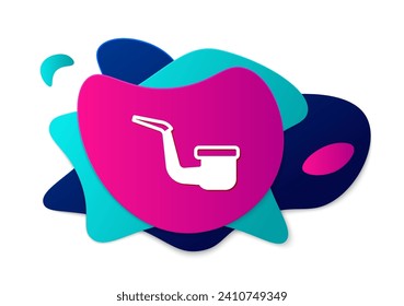 Color Smoking pipe with smoke icon isolated on white background. Tobacco pipe. Abstract banner with liquid shapes. Vector