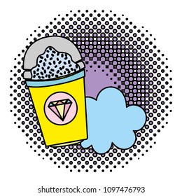 color smoothie plastic cup and cloud style