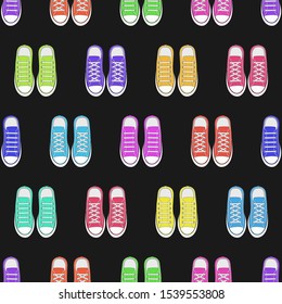 color sneakers seamless pattern. vector illustration