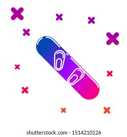 Color Snowboard icon isolated on white background. Snowboarding board icon. Extreme sport. Sport equipment. Gradient random dynamic shapes. Vector Illustration