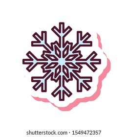 color snowflake  winter icon in flat style isolated. Vector Symbol illustration.