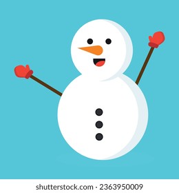 Color snowman. Vector on white background.