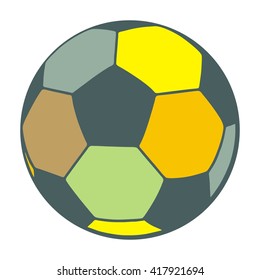 color soccer ball, vector icon on white background