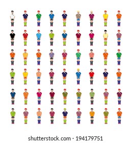 Color soccer players