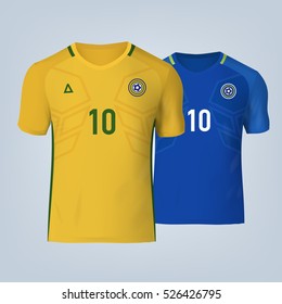 Color soccer T-shirts. Football team equipment