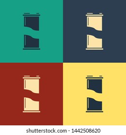 Color Soda can icon isolated on color background. Vintage style drawing. Vector Illustration