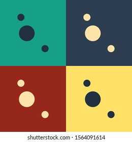 Color Solar system icon isolated on color background. The planets revolve around the star. Vintage style drawing. Vector Illustration