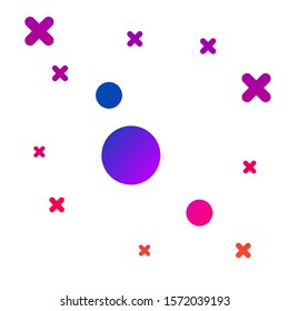 Color Solar system icon isolated on white background. The planets revolve around the star. Gradient random dynamic shapes. Vector Illustration