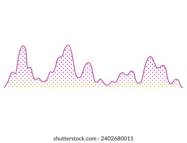 Color sound wave. Audio digital equalizer technology, musical pulse vector Illustration. Voice line waveform or volume level symbol. Curve radio wave