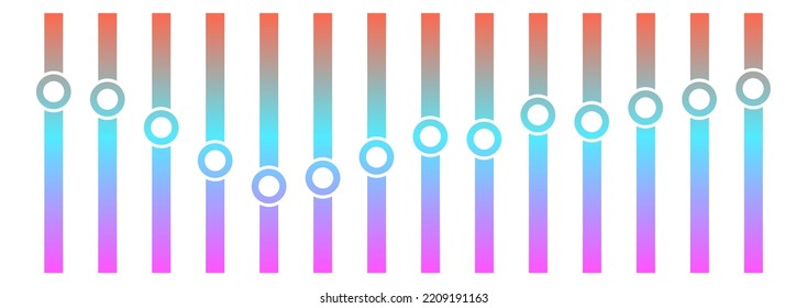 Color sound wave. Neon shiny audio frequencies. Electronic music graphic elements. Equalizer charts. Musical technology. Dynamic signal vibration. Vector waveform