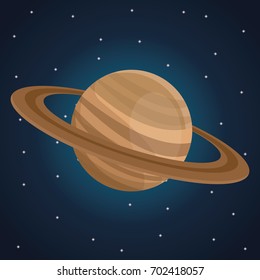 color space landscape background with view saturn planet