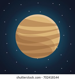 color space landscape background with view venus planet