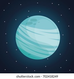 color space landscape background with view uranus planet