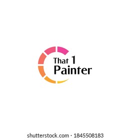 Un diseño de logotipo de espacio de color para una empresa de pintura moderna y profesional