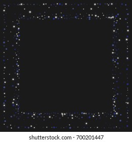 The color sparkles against a black background. Blue shine background. Luxurious starry night design. Well suited for posters, banners, advertisements, cards, web pages, parties or discographies
