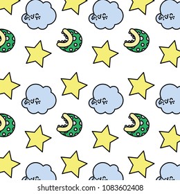 color sparkly star with happy cloud and videogame plant background