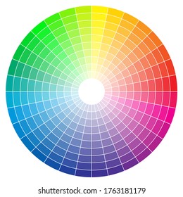 Color spectrum abstract wheel, colorful diagram background. Color wheel isolated on white background.