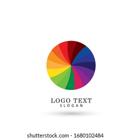 Color Spectrum Circle Logo. Symbol & Icon Vector Template.
