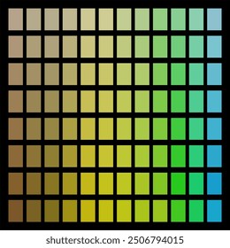 color spectrum of green, yellow and blue