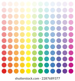 Color spectrum to light color. Saturation. Tints. Scheme. Color palette isolated on white background. 