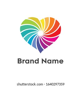 color spectrum in love heart shape vector  illustration