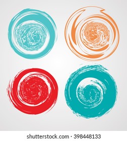 Color Spectrum Paint Tools.  Colorful Circle Shapes.
