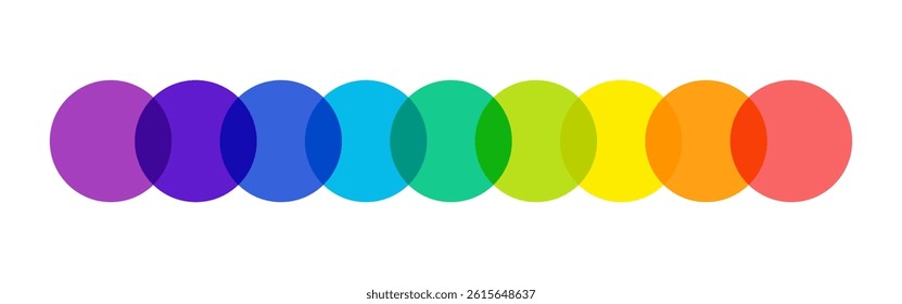 Color spectrum. Transparent circles. Isolated on white background.