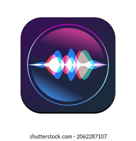 Icono de ondas de espectro de color. Firma del asistente de voz digital. Inteligencia artificial. Paquete de iconos de escritorio premium. Logo de la aplicación móvil. Ilustración vectorial.