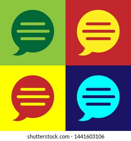 Color Speech bubble chat icon isolated on color background. Message icon. Communication or comment chat symbol.  Vector Illustration