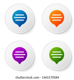 Color Speech bubble chat icon isolated on white background. Message icon. Communication or comment chat symbol. Set icons in circle buttons. Vector Illustration